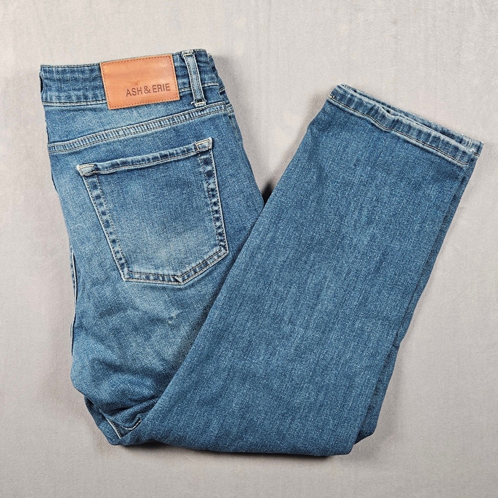 Ash & Erie Jeans Mens 34x27 (Fits 34x26) Blue Straight Leg Medium Wash Denim